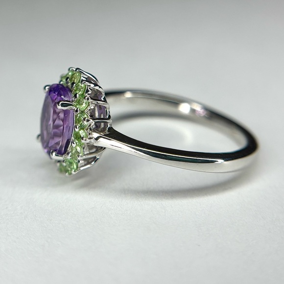 โAmethyst Vineโ Glorious Amethyst & Tsavorite Garnet Ring! ๐ - SIZE (10) - Picture 5 of 12